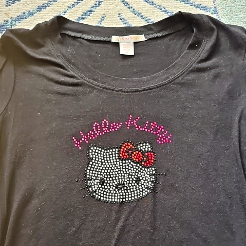 Hello Kitty Black Rhinestone Shirt by Sanrio NEW Never Worn!